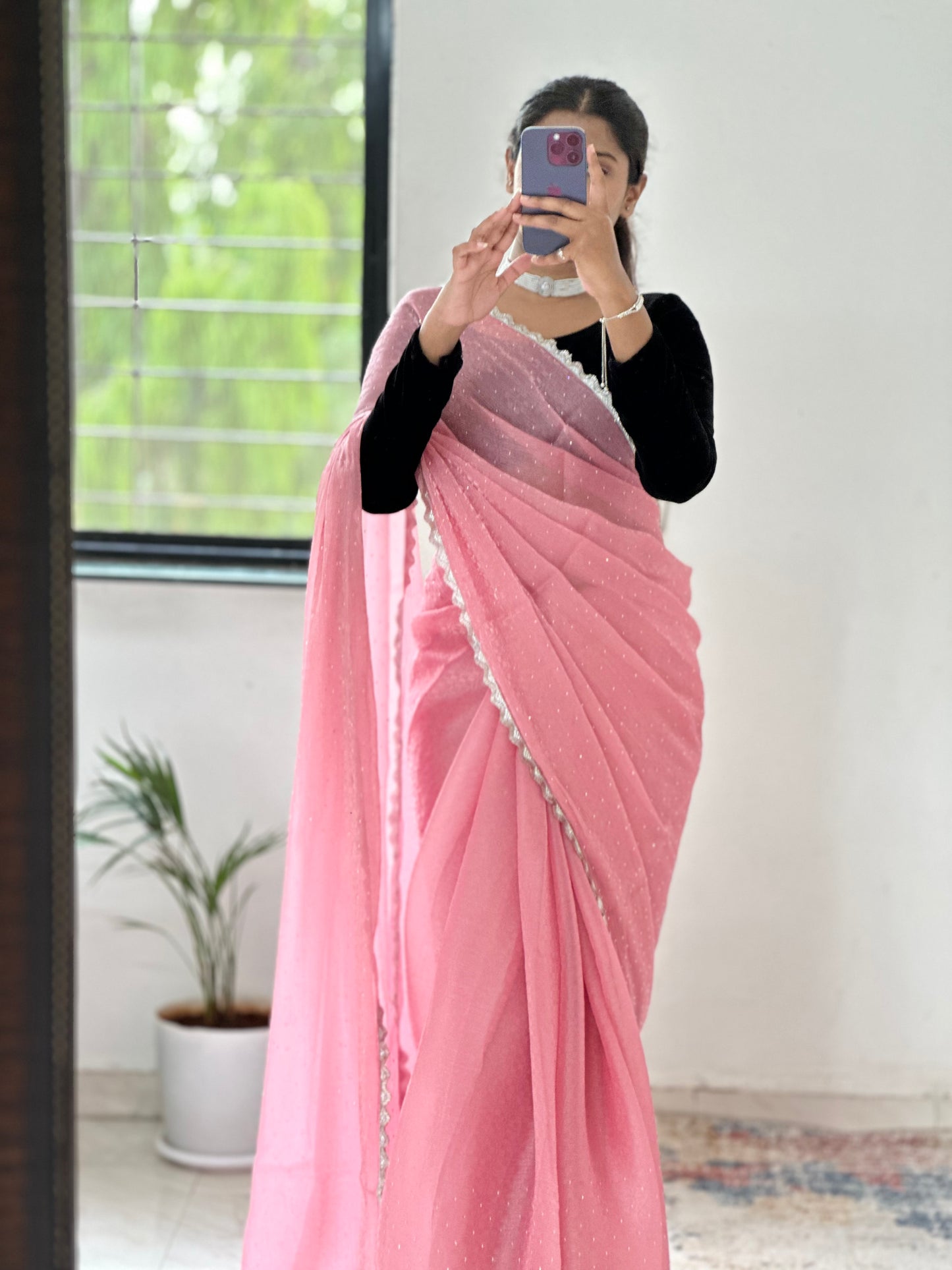 Pink Jimmy choo Saree