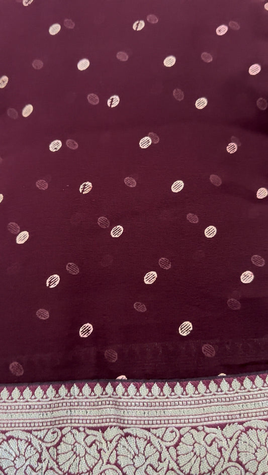 Georgette Saree Wine